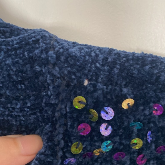 Honey Punch Navy Blue Embroidered Turtleneck Sweater - Picture 8 of 8